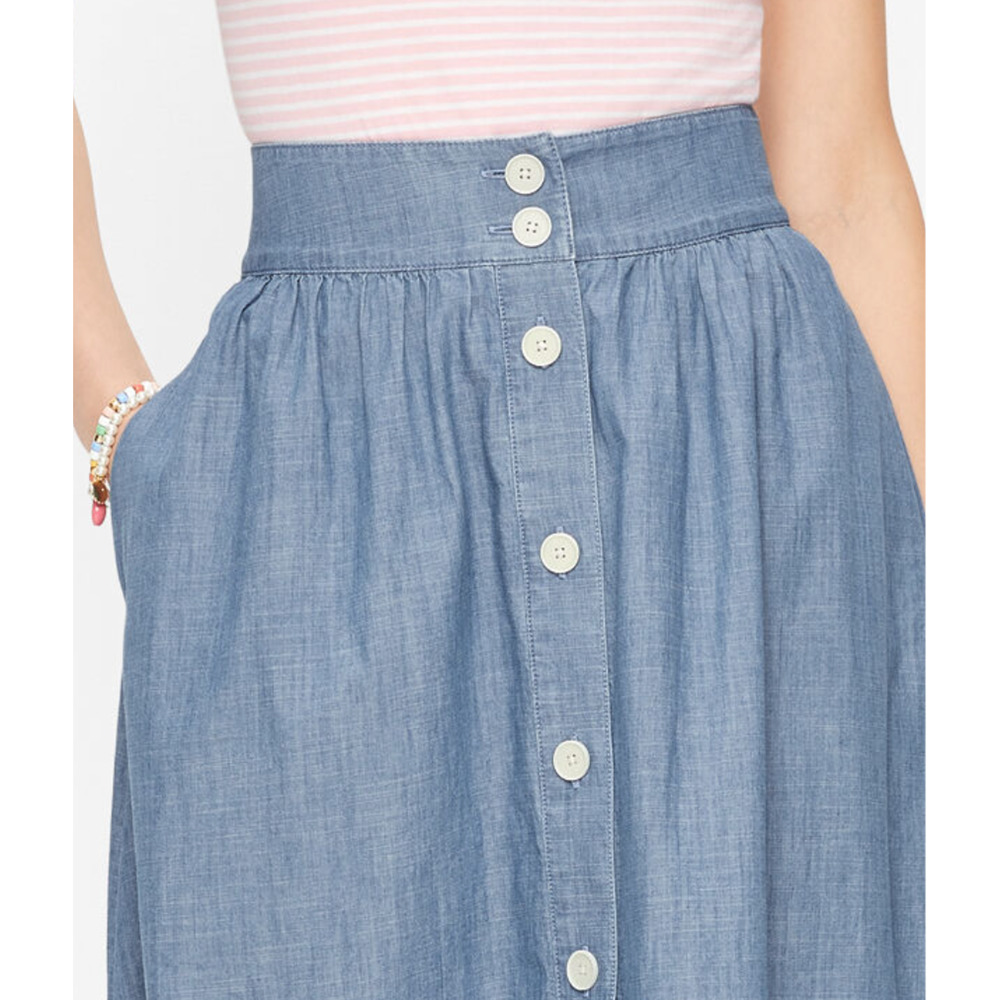 Talbots Button Front Denim Skirt - Forest Wash 16